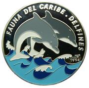 50 Pesos Dolphins, Cuba, 1994 reverse image