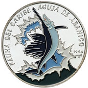 50 Pesos Sailfish, Cuba, 1994 reverse image