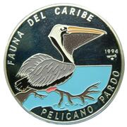 50 Pesos Pelican, Cuba, 1994 reverse image