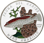 50 Pesos Yellow Grouper, Cuba, 1994 reverse image