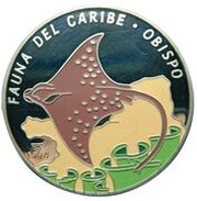 50 Pesos Spotted Eagle Ray, Cuba, 1994 reverse image