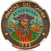 50 Pesos Blackbeard, Cuba, 1995 reverse image