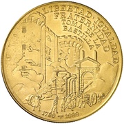 100 Pesos Bastille, Cuba, 1989 reverse image
