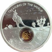 1 Dollar - Elizabeth II 4th Portrait - Treasures of the World - Gold - Silver Proof, Australia, 2014 reverse image