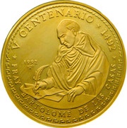 100 Pesos Bartolome de las Casas, Cuba, 1992 reverse image