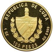 100 Pesos 40th Anniversary of Landing of the Granma obverse image