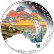 1 Dollar - Elizabeth II 4th Portrait - Rock Fishing, Australia, 2014 reverse image