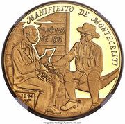 200 Pesos Montecristi Manifesto; Piedfort, Cuba, 1994 reverse image