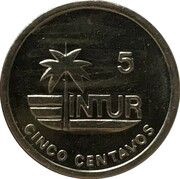 5 Centavos INTUR - small "5", Cuba, 1989 reverse image