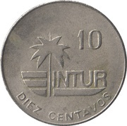 10 Centavos INTUR - large "10" reverse image