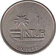 1 Peso INTUR, Cuba, 1989 reverse image