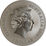 1 Dollar - Elizabeth II 4th Portrait - Kangaroo in Outback obverse image