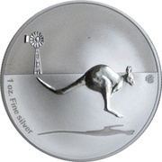 1 Dollar - Elizabeth II 4th Portrait - Kangaroo in Outback, Australia, 2014 reverse image