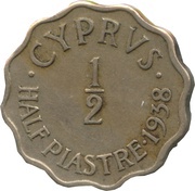 ½ Piastre - George VI reverse image