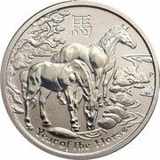 1 Dollar - Elizabeth II 4th Portrait - Year of the Horse reverse image