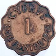 1 Piastre - George VI, Cyprus, 1942-1946 reverse image
