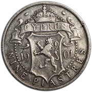 9 Piastres - Victoria reverse image