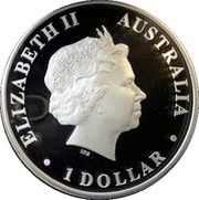 1 Dollar - Elizabeth II 4th Portrait - Australian Wedge-Tailed Eagle obverse image