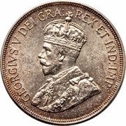 45 Piastres - George V 50 Years of Cyprus under British Rule obverse image