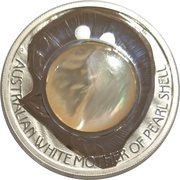 1 Dollar - Elizabeth II 4th Portrait - Australian Mother of Pearl reverse image