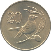 20 Cents Bordered value number reverse image