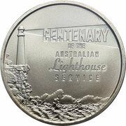 1 Dollar - Elizabeth II 4th Portrait - Centenary of Australian Lighthouses reverse image