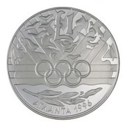 1 Pound Olympic Games Atlanta, Cyprus, 1996 reverse image