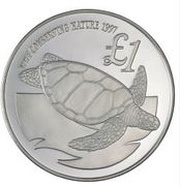 1 Pound Cyprus Green Turtle reverse image
