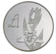 1 Pound Cyprus Orchid - Silver Proof Issue, Cyprus, 1999 reverse image