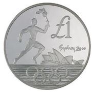 1 Pound Olympic Games Sydney - Silver Proof Issue, Cyprus, 2000 reverse image