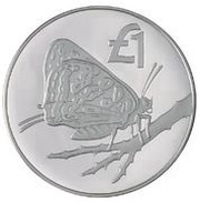 1 Pound Cyprus Butterfly - Silver Proof Issue, Cyprus, 2002 reverse image