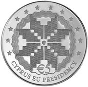 5 Euros Cyprus Presidency of the Council of the European Union reverse image