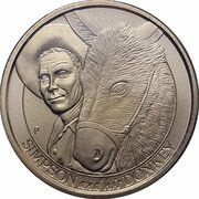1 Dollar - Elizabeth II 4th Portrait - Simpson and his Donkey reverse image