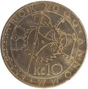 10 Korun Year 2000 reverse image