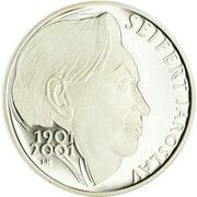 200 Korun Jaroslav Seifert, Czech Republic, 2001 reverse image