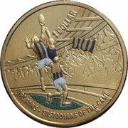 1 Dollar - Elizabeth II 4th Portrait - AFL Custodians Of The Game - Coloured reverse image