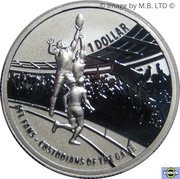1 Dollar - Elizabeth II 4th Portrait - AFL Custodians Of The Game - Silver Proof, Australia, 2015 reverse image