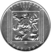 200 Korun 17th November 1989, Czech Republic, 2014 reverse image