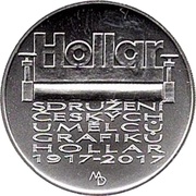 200 Korun Hollar - Association of Czech Graphic Artists, Czech Republic, 2017 reverse image