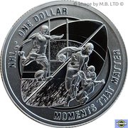1 Dollar - Elizabeth II 4th Portrait - NRL - Moments That Matter - Silver Proof, Australia, 2015 reverse image