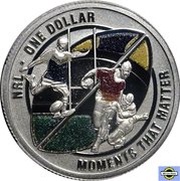 1 Dollar - Elizabeth II 4th Portrait - NRL - Moments That Matter - Coloured Silver Proof, Australia, 2015 reverse image