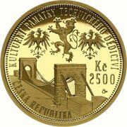 2500 Korun Suspension Bridge in Stádlec obverse image