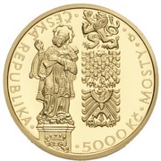 5000 Korun Gothic Bridge in Písek obverse image