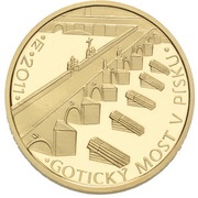 5000 Korun Gothic Bridge in Písek, Czech Republic, 2011 reverse image