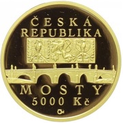 5000 Korun Baroque Bridge in Náměšť nad Oslavou obverse image