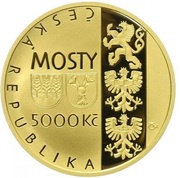 5000 Korun Jizerský Bridge on the Tanvald-Harrachov Railway Line obverse image