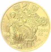 5000 Korun Bečov nad Teplou Castle obverse image