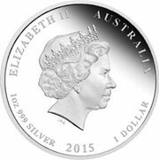 1 Dollar - Elizabeth II 4th Portrait - ANZAC Spirit 100th Anniversary - Making of a Nation obverse image