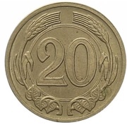 20 Haléřů Trial Strike, Czechoslovakia, 1921 reverse image