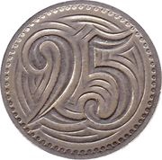 25 Haléřů, Czechoslovakia, 1932-1933 reverse image